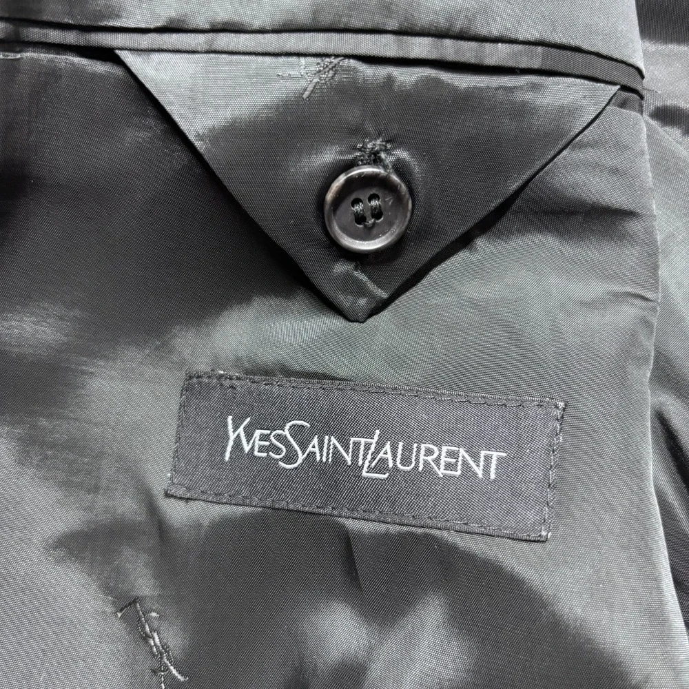 Yves Saint Laurent Blazer Mens XL Grey Pinstripe Wool Two Button EUC Portugal